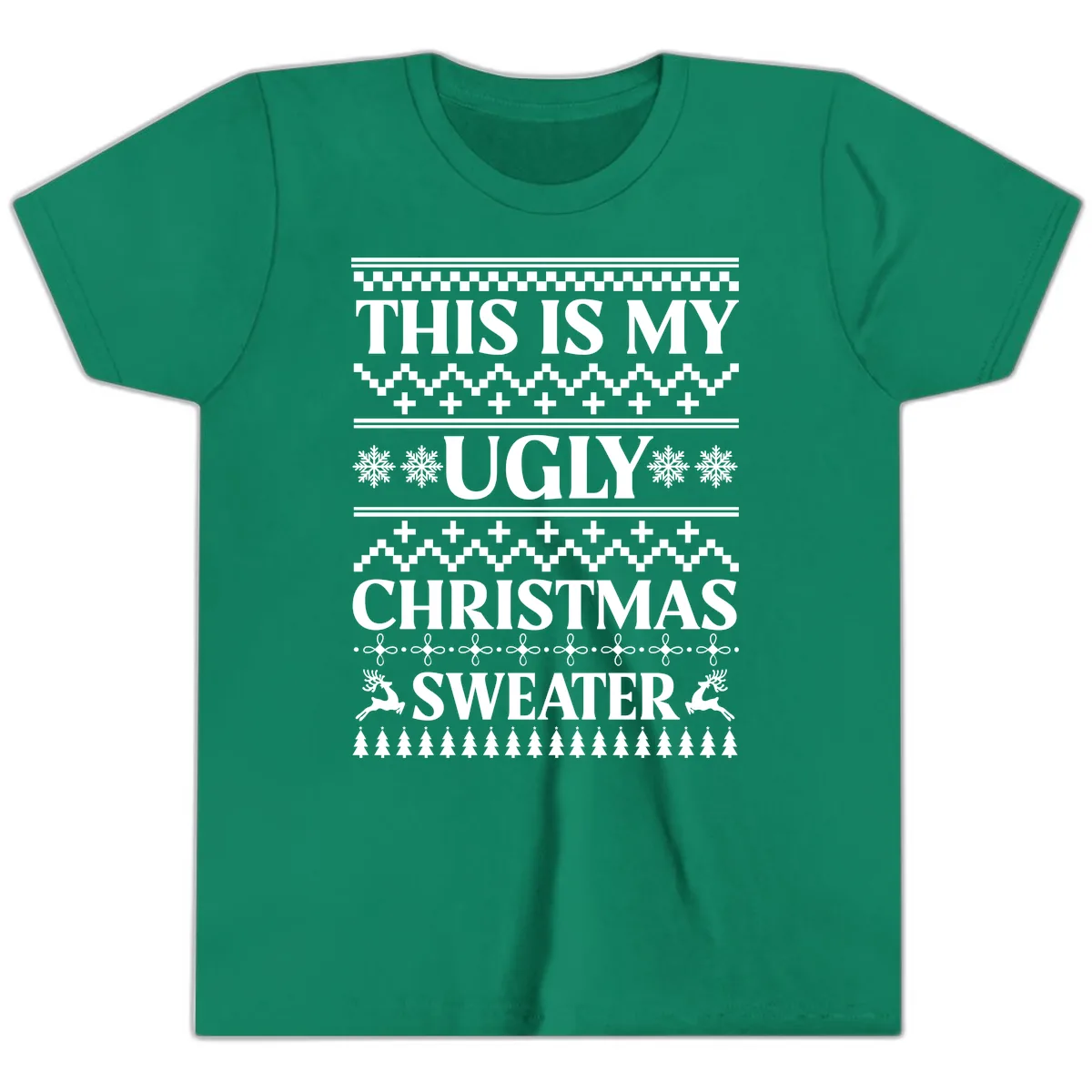 This Is My Ugly Christmas Sweater Youth T-Shirt in Kelly