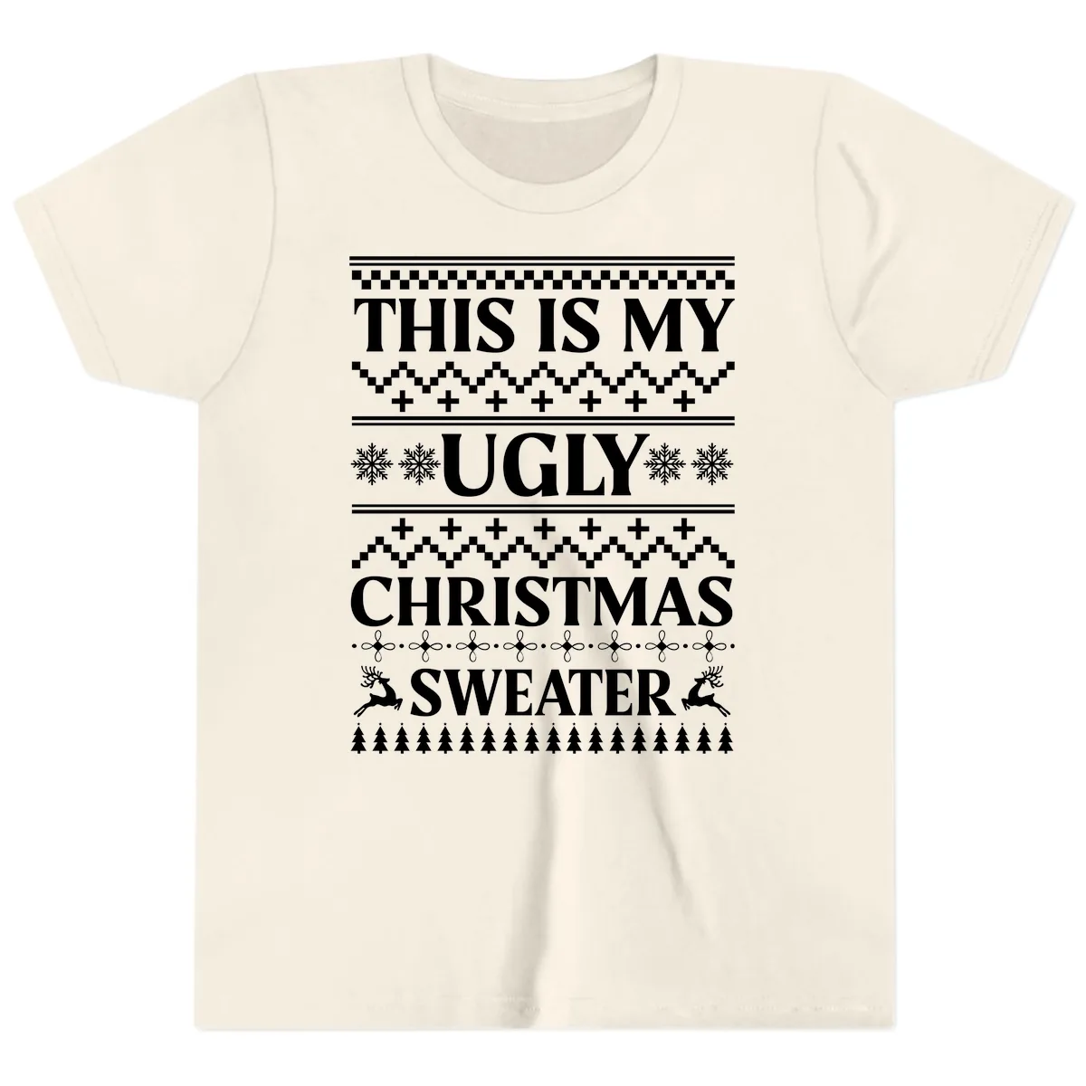 This Is My Ugly Christmas Sweater Youth T-Shirt in Natural