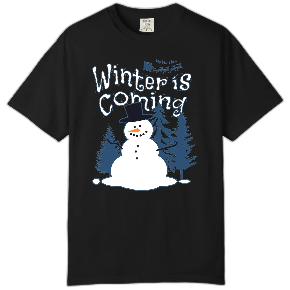 Winter Is Coming Snowman Comfort Color in Black