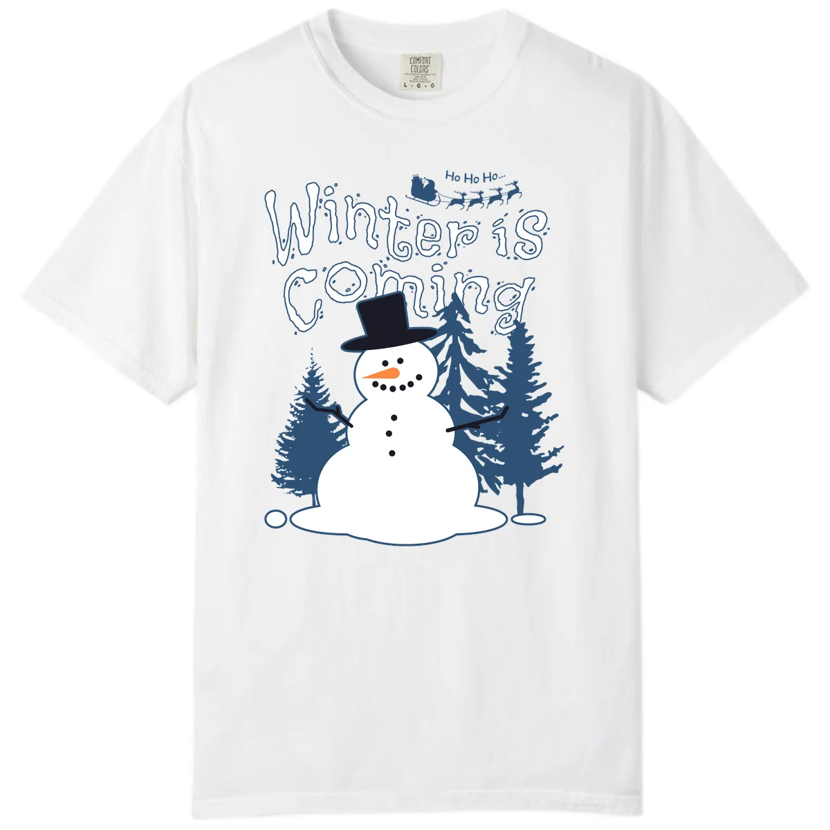 Winter Is Coming Snowman Comfort Color in White