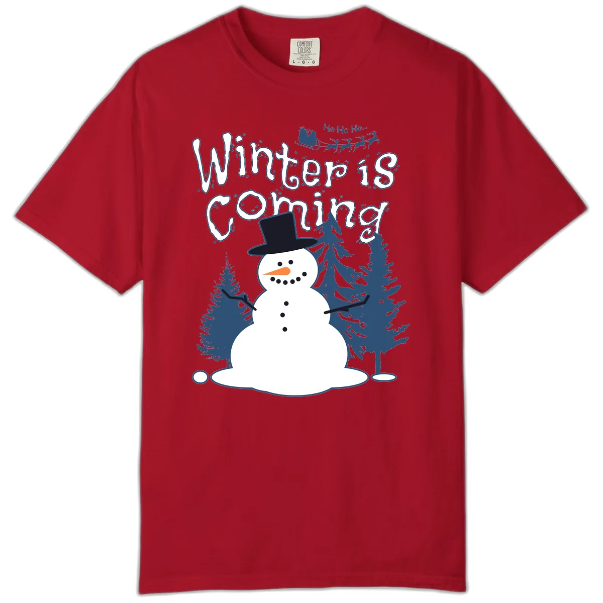 Winter Is Coming Snowman Comfort Color in Red