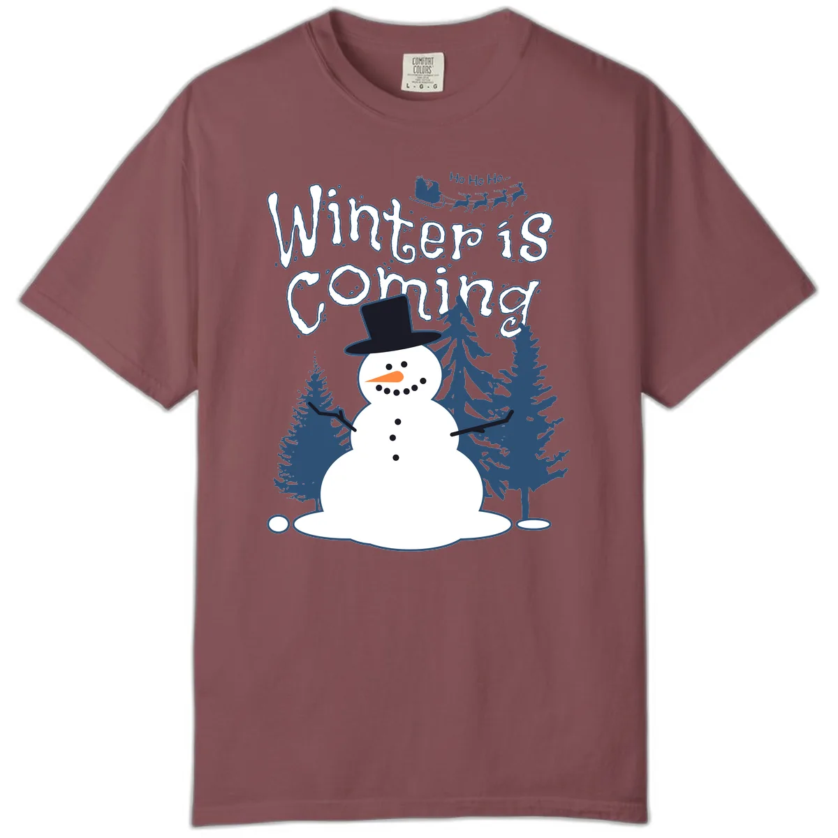 Winter Is Coming Snowman Comfort Color in Brick