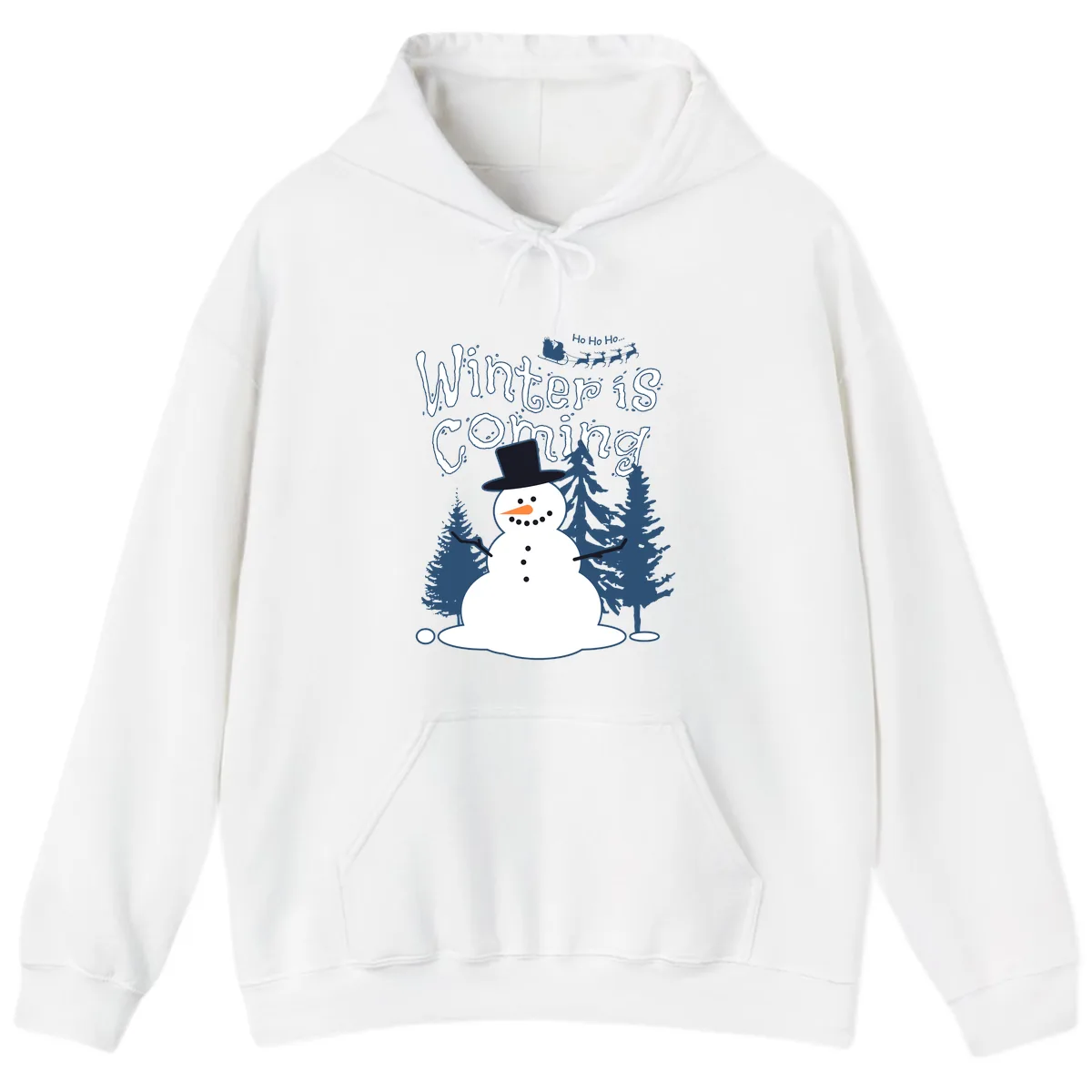 Winter Is Coming Snowman Hoodie in White