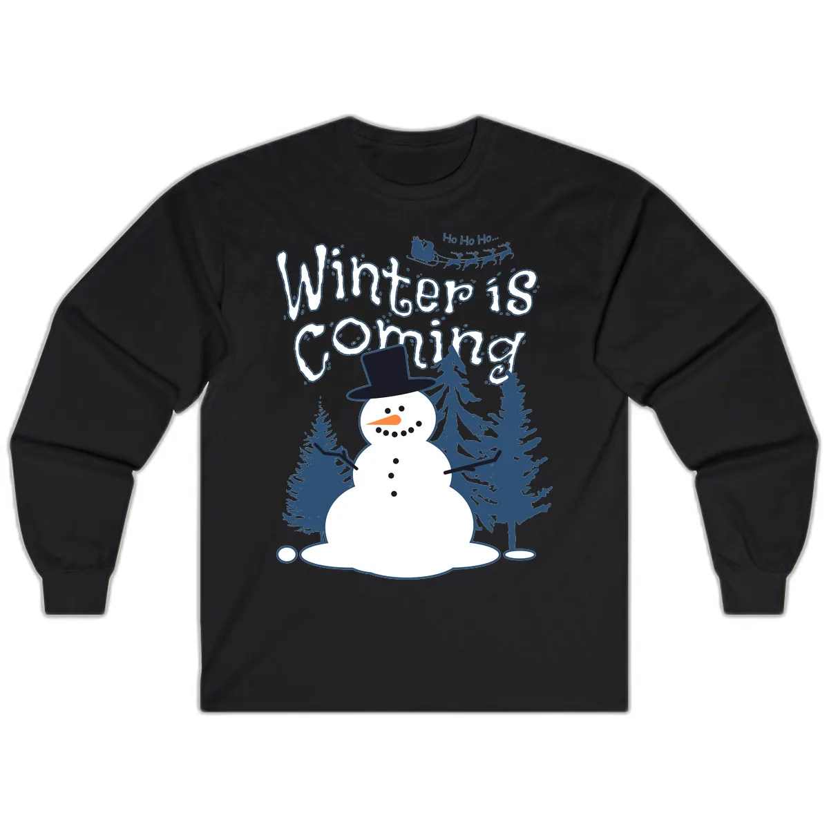 Winter Is Coming Snowman Long Sleeve in Black