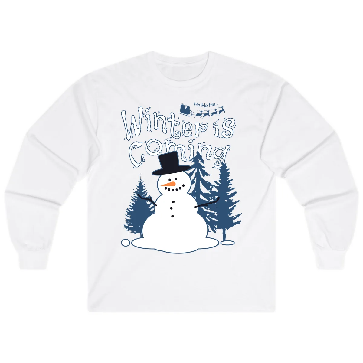 Winter Is Coming Snowman Long Sleeve in White
