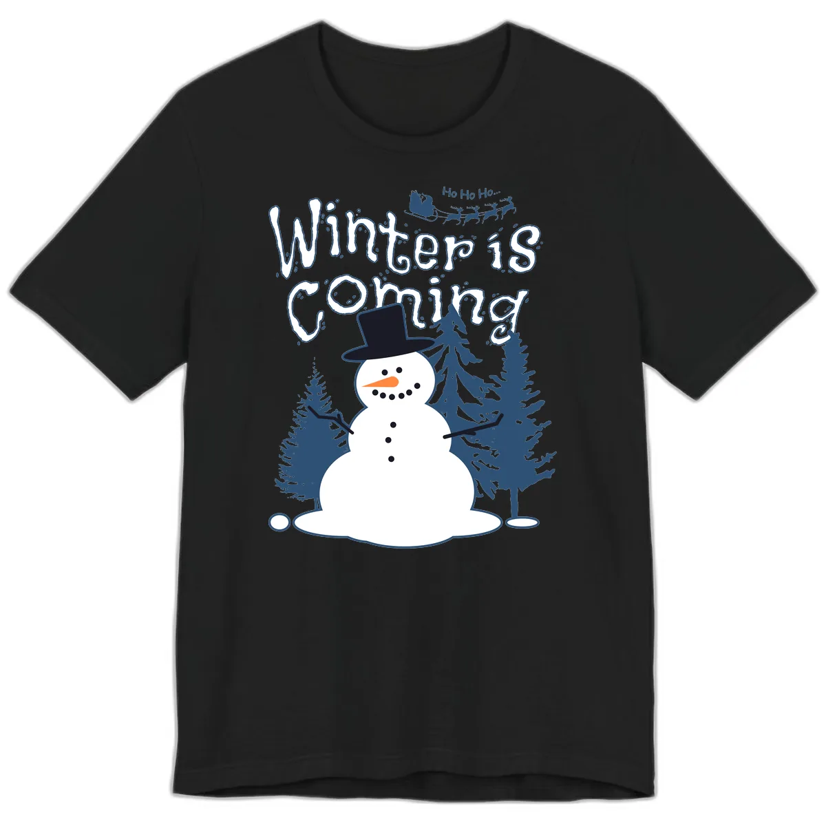 Winter Is Coming Snowman Premium T-Shirt in Black