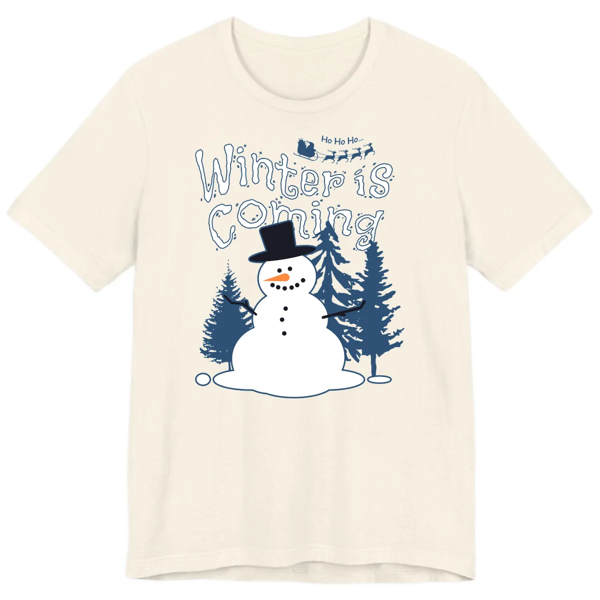 Winter Is Coming Snowman Premium T-Shirt in Natural