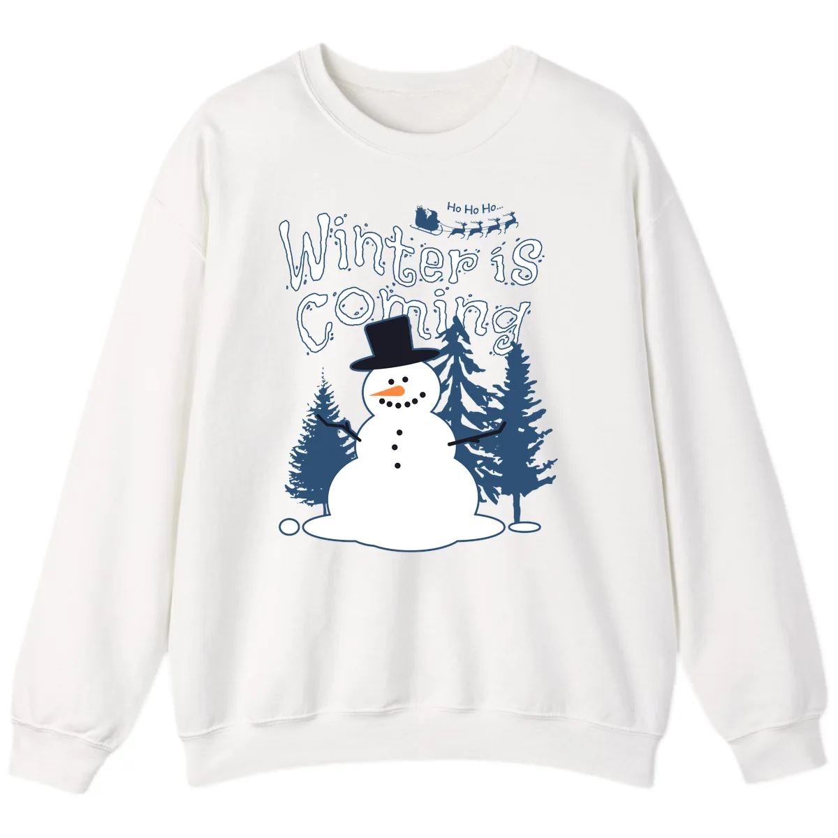 Winter Is Coming Snowman Sweatshirt in White