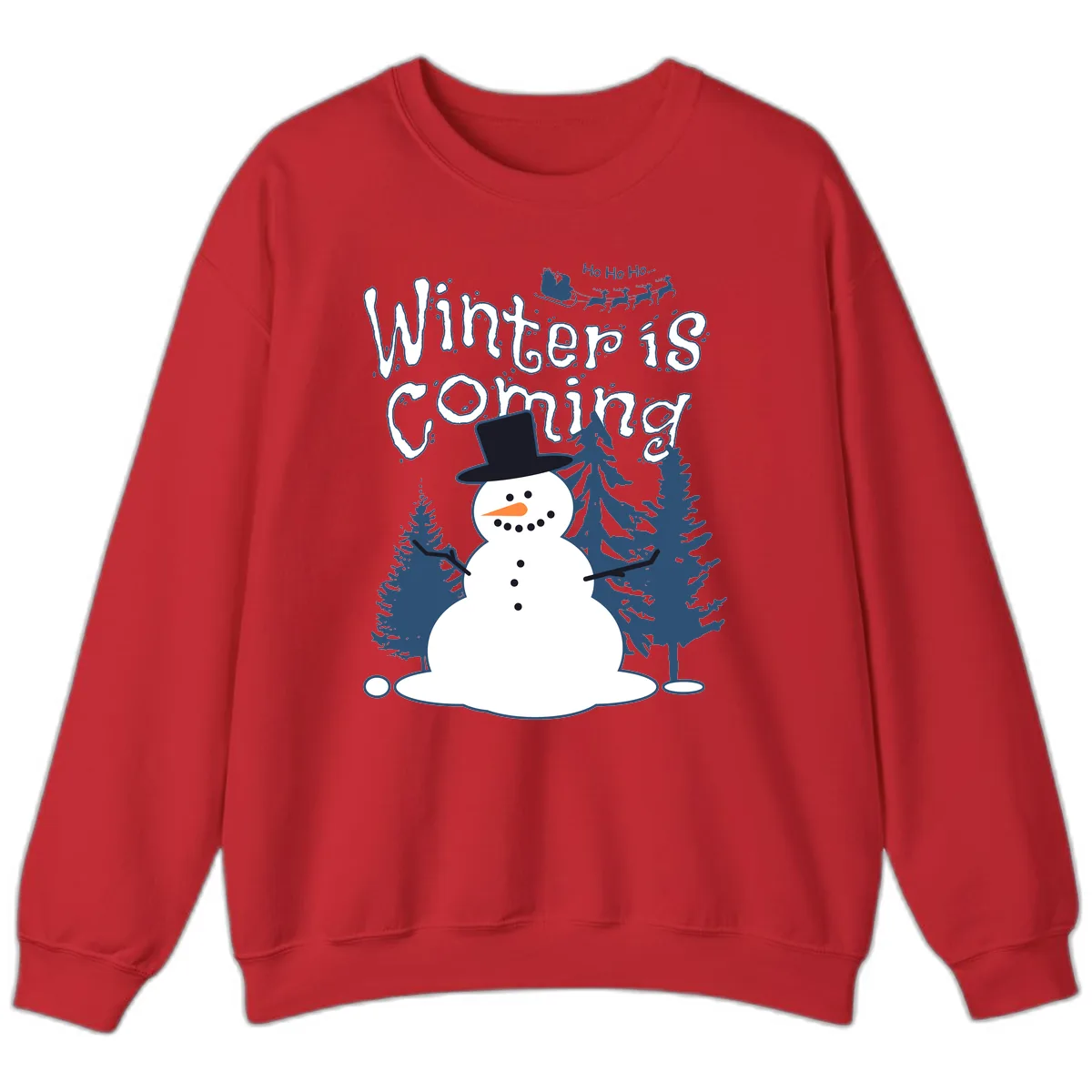 Winter Is Coming Snowman Sweatshirt in Red