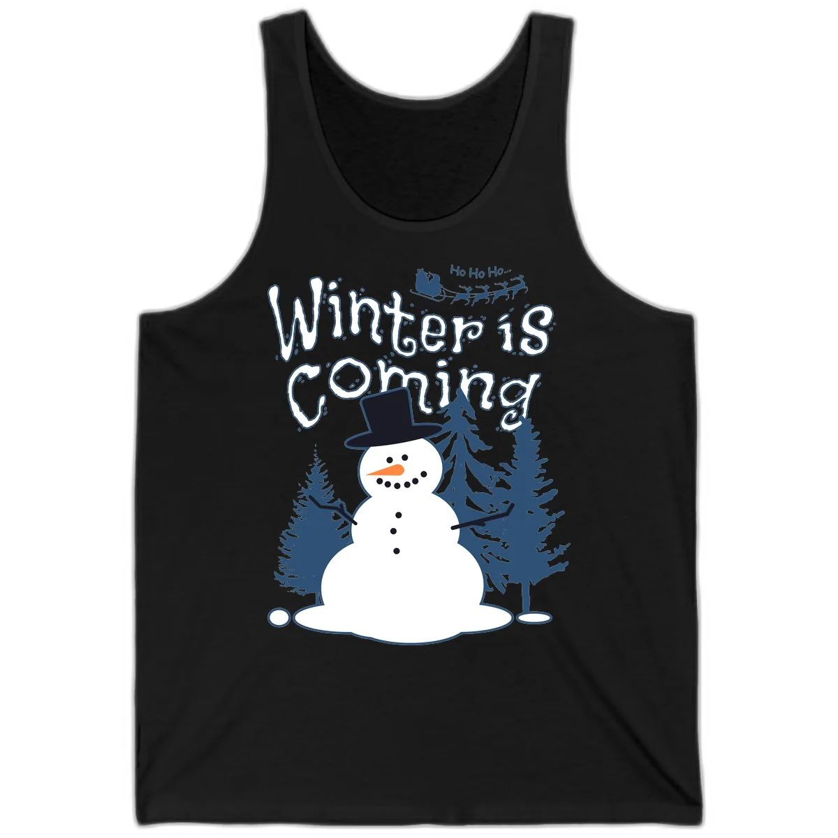 Winter Is Coming Snowman Tank in Black