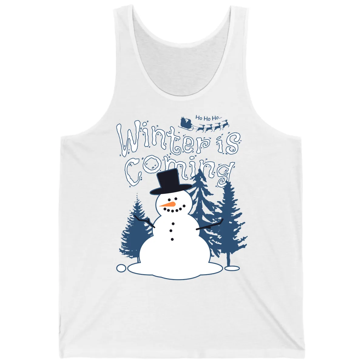 Winter Is Coming Snowman Tank in White