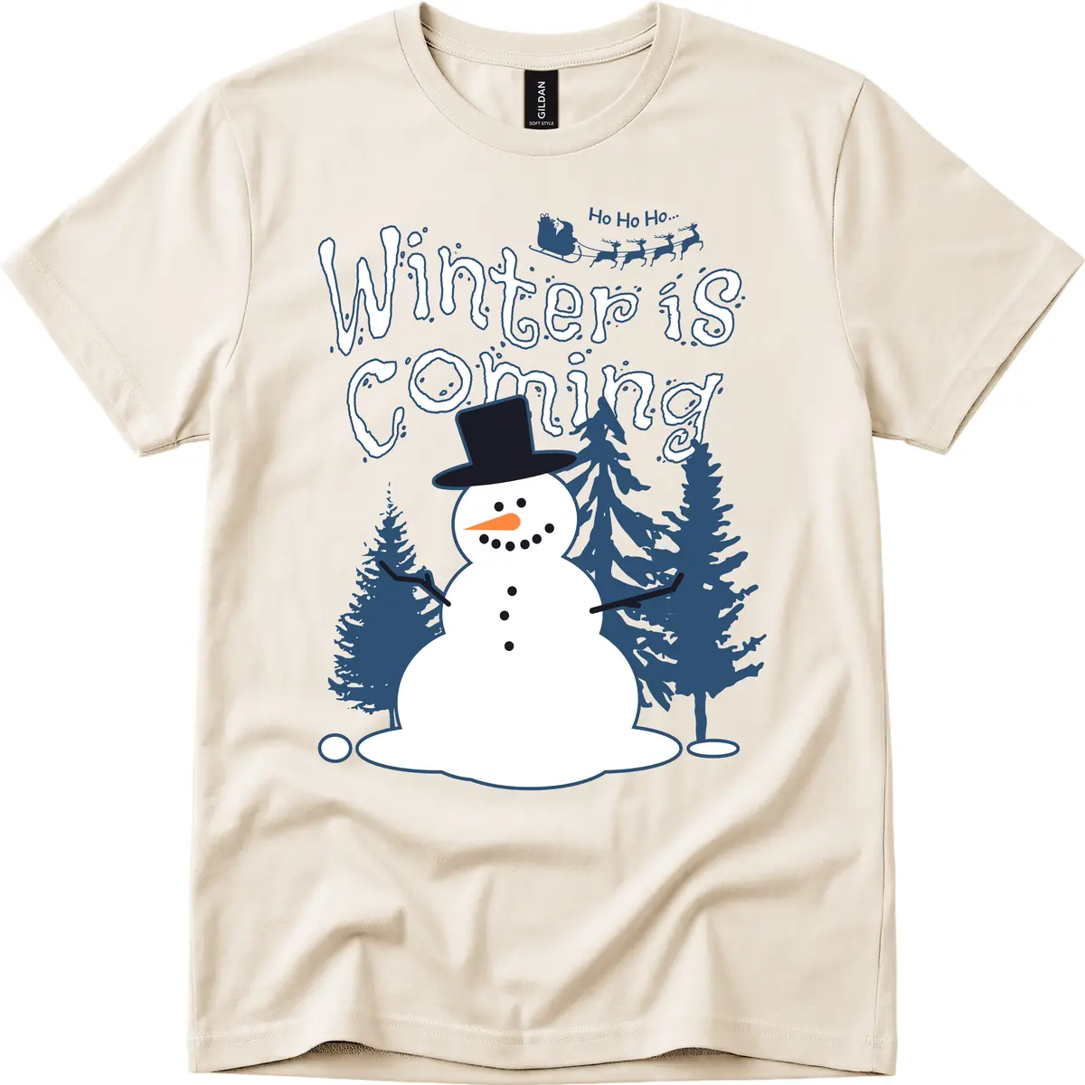 Winter Is Coming Snowman T-Shirt in Natural