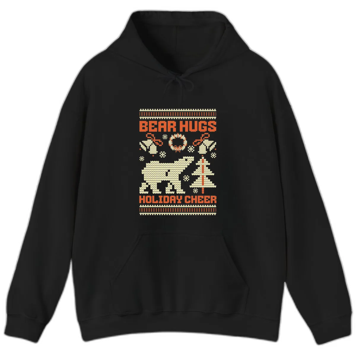 Bear Hugs Holiday Cheer Sweater Hoodie in Black