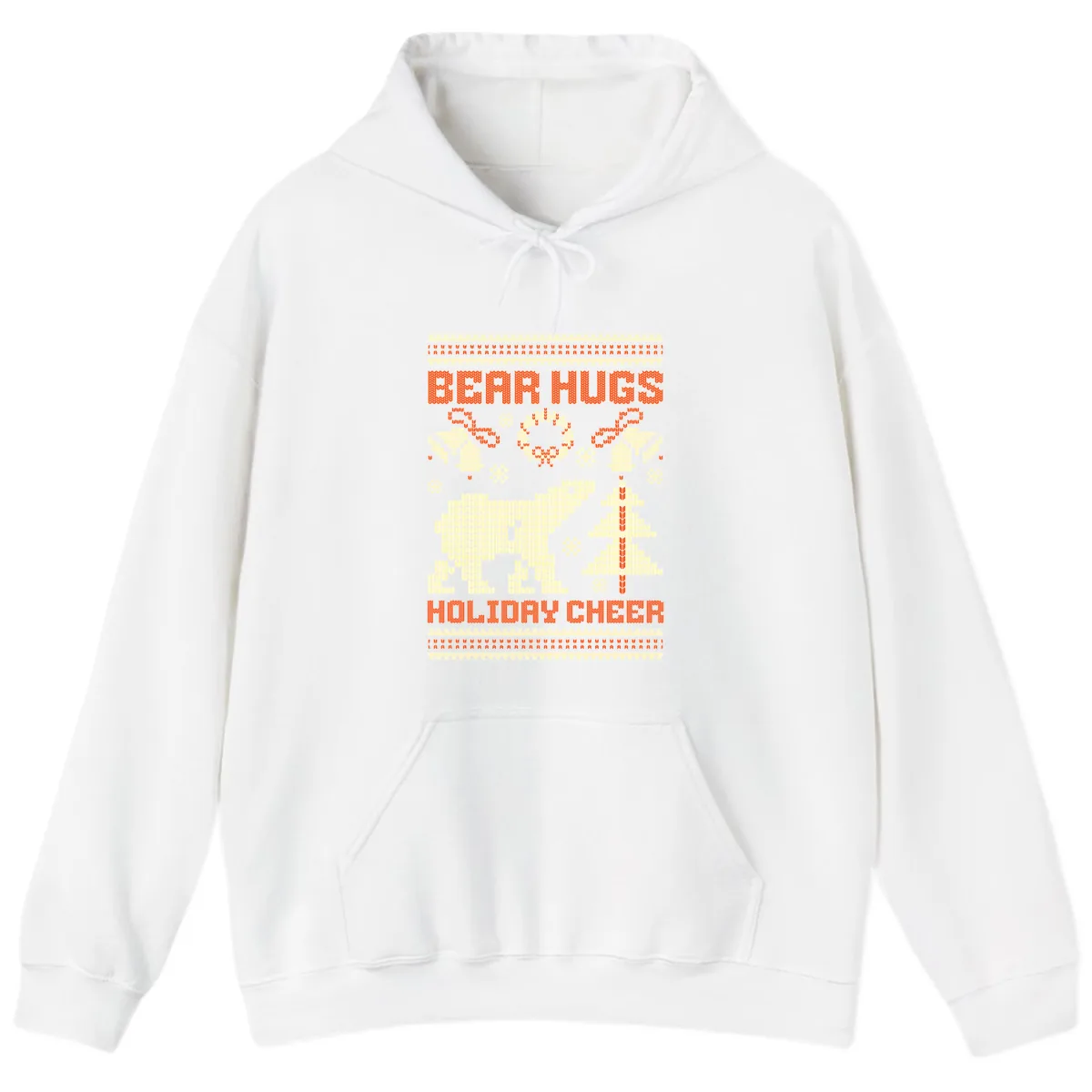 Bear Hugs Holiday Cheer Sweater Hoodie in White