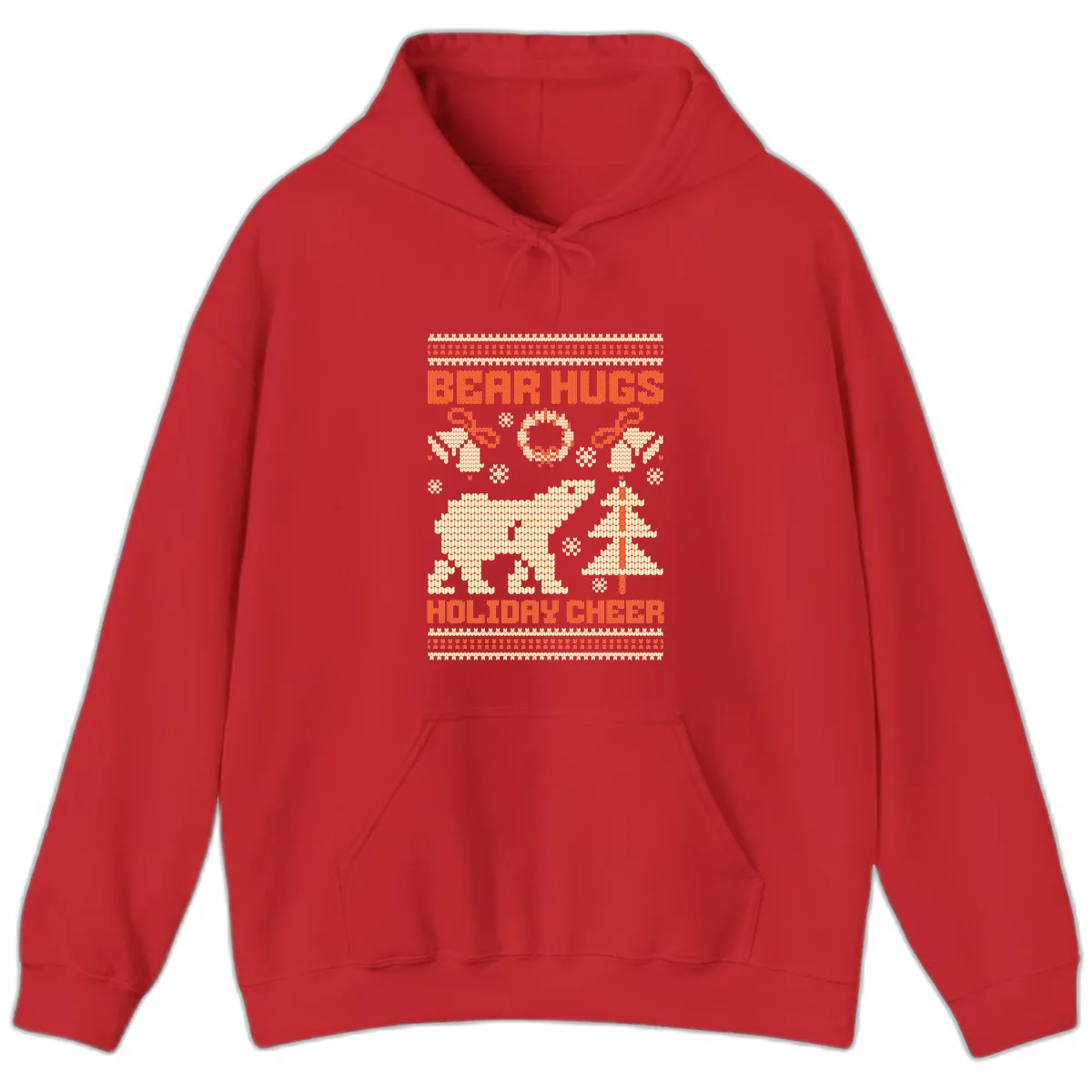 Bear Hugs Holiday Cheer Sweater Hoodie in Red