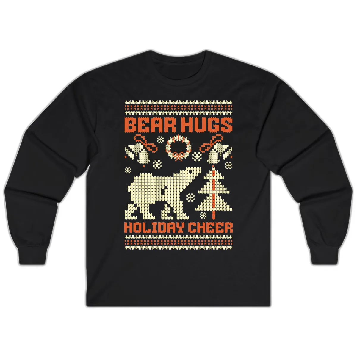 Bear Hugs Holiday Cheer Sweater Long Sleeve in Black
