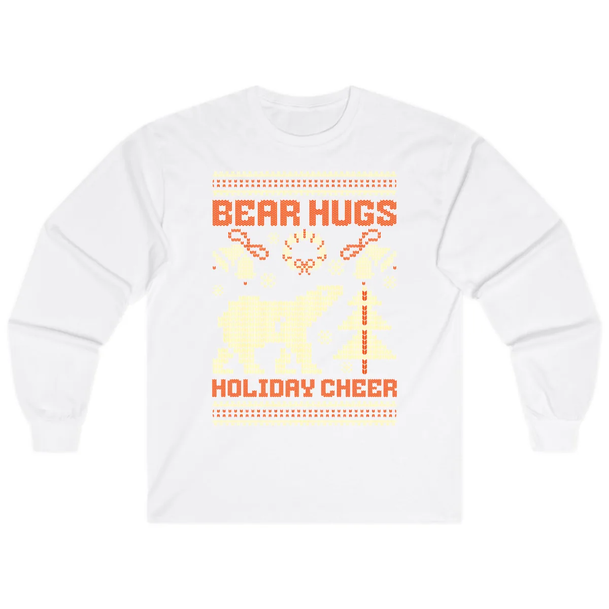 Bear Hugs Holiday Cheer Sweater Long Sleeve in White