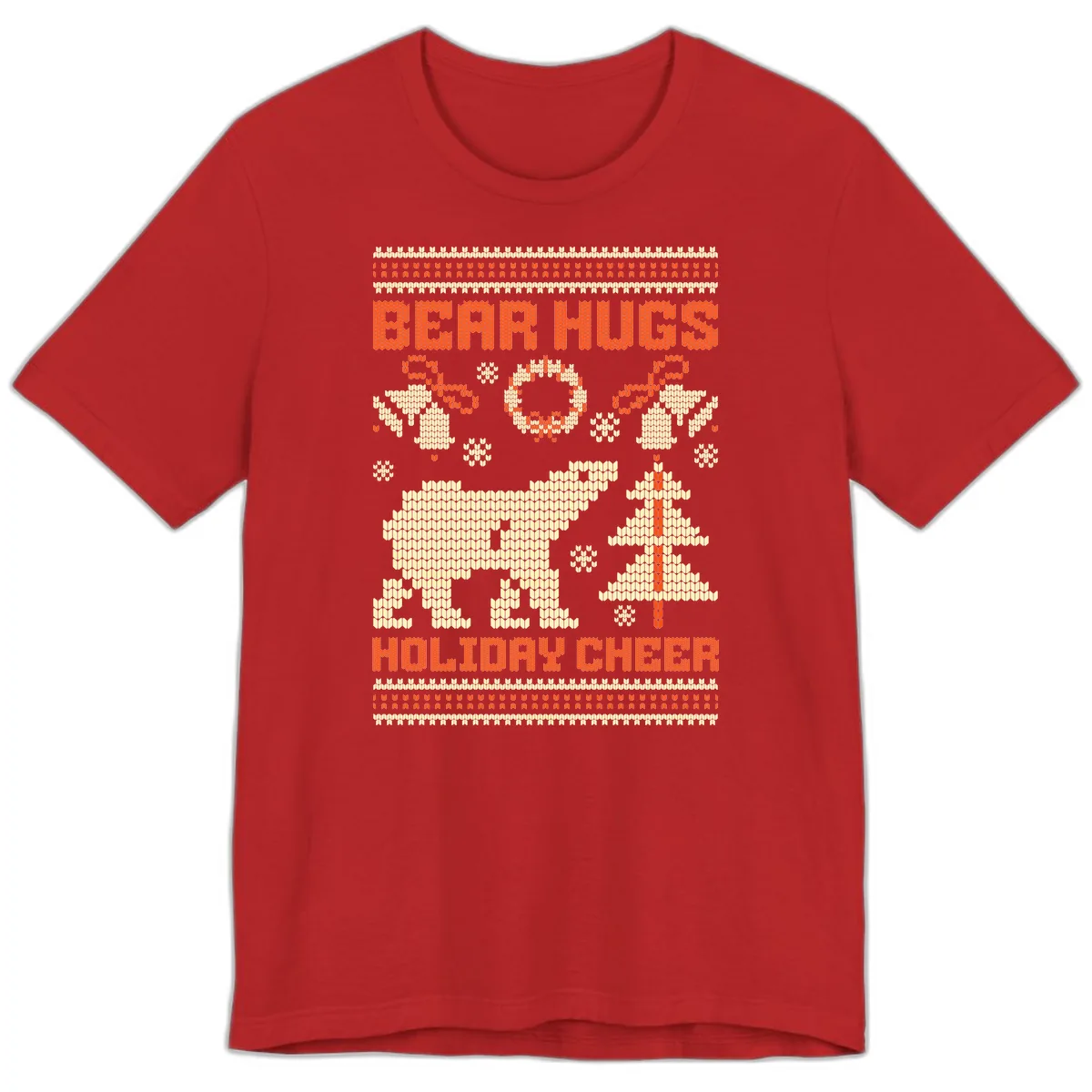 Bear Hugs Holiday Cheer Sweater Premium T-Shirt in Red