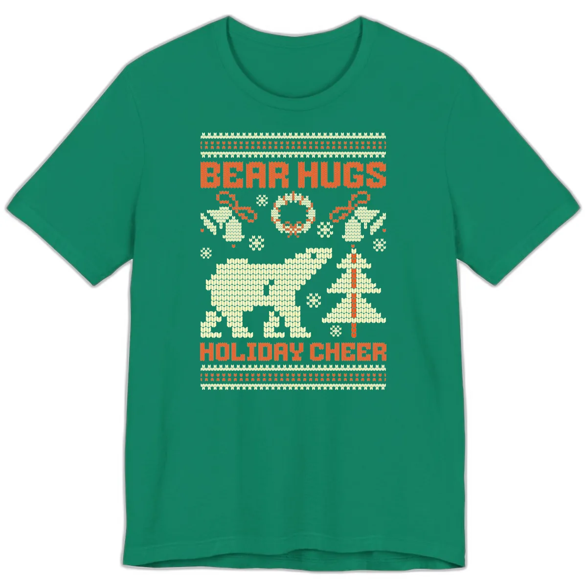 Bear Hugs Holiday Cheer Sweater Premium T-Shirt in Kelly