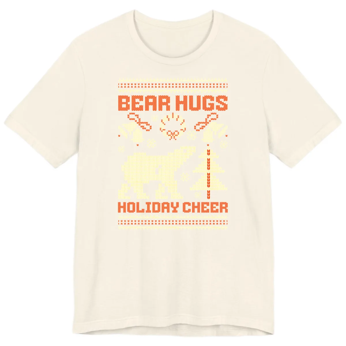 Bear Hugs Holiday Cheer Sweater Premium T-Shirt in Natural