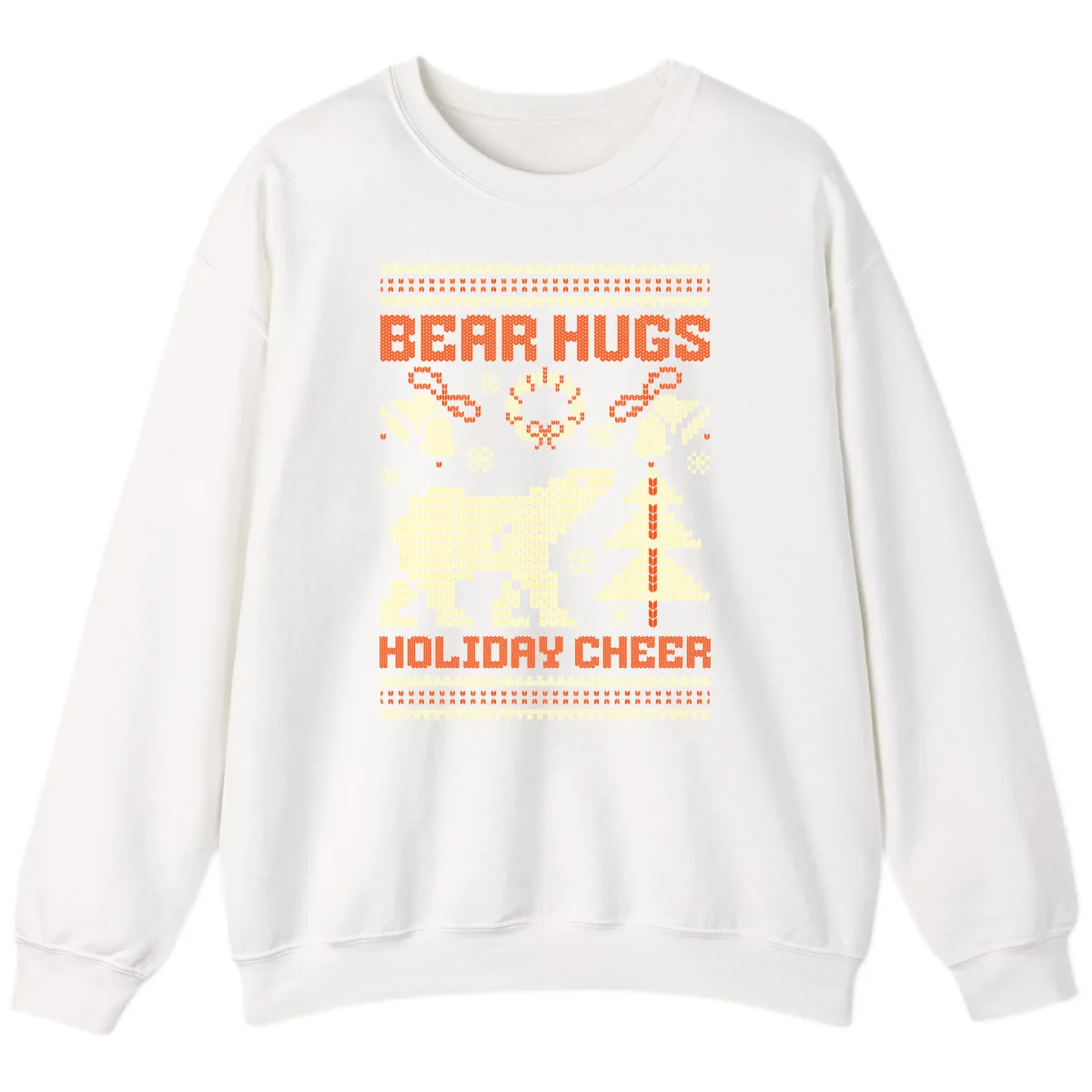 Bear Hugs Holiday Cheer Sweater Sweatshirt in White