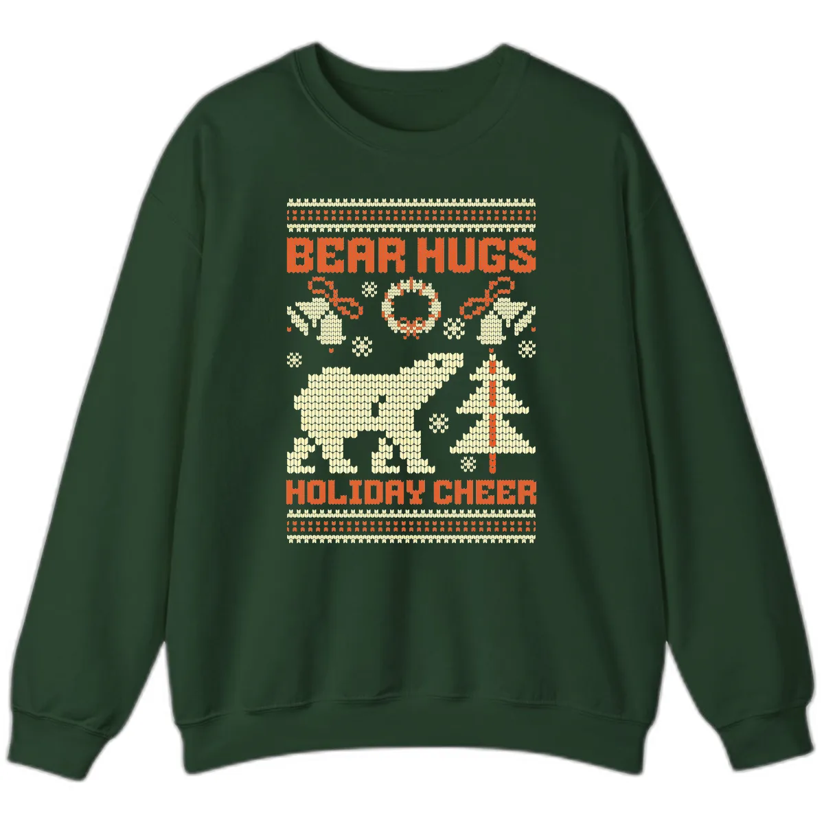 Bear Hugs Holiday Cheer Sweater Sweatshirt in Forest Green