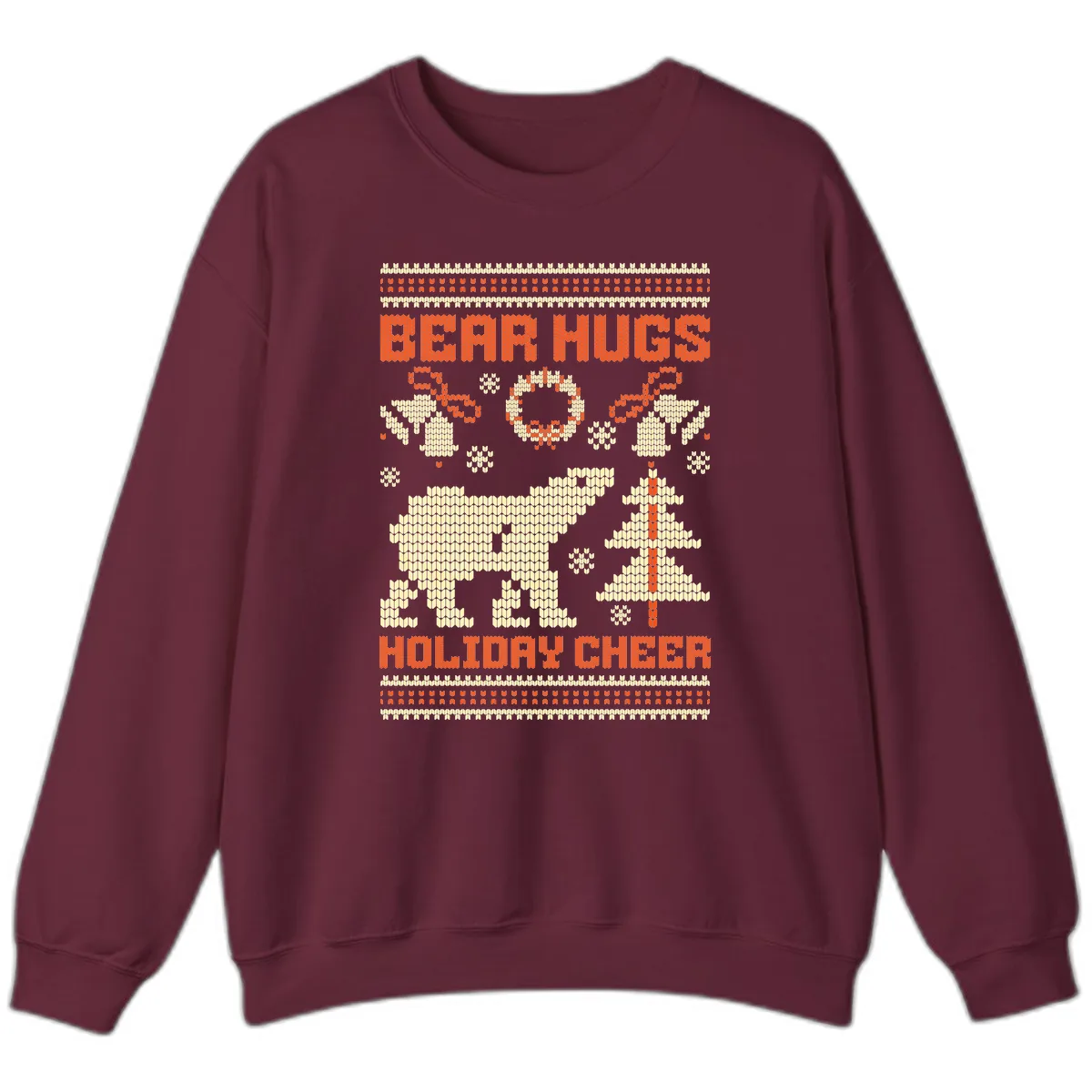 Bear Hugs Holiday Cheer Sweater Sweatshirt in Maroon