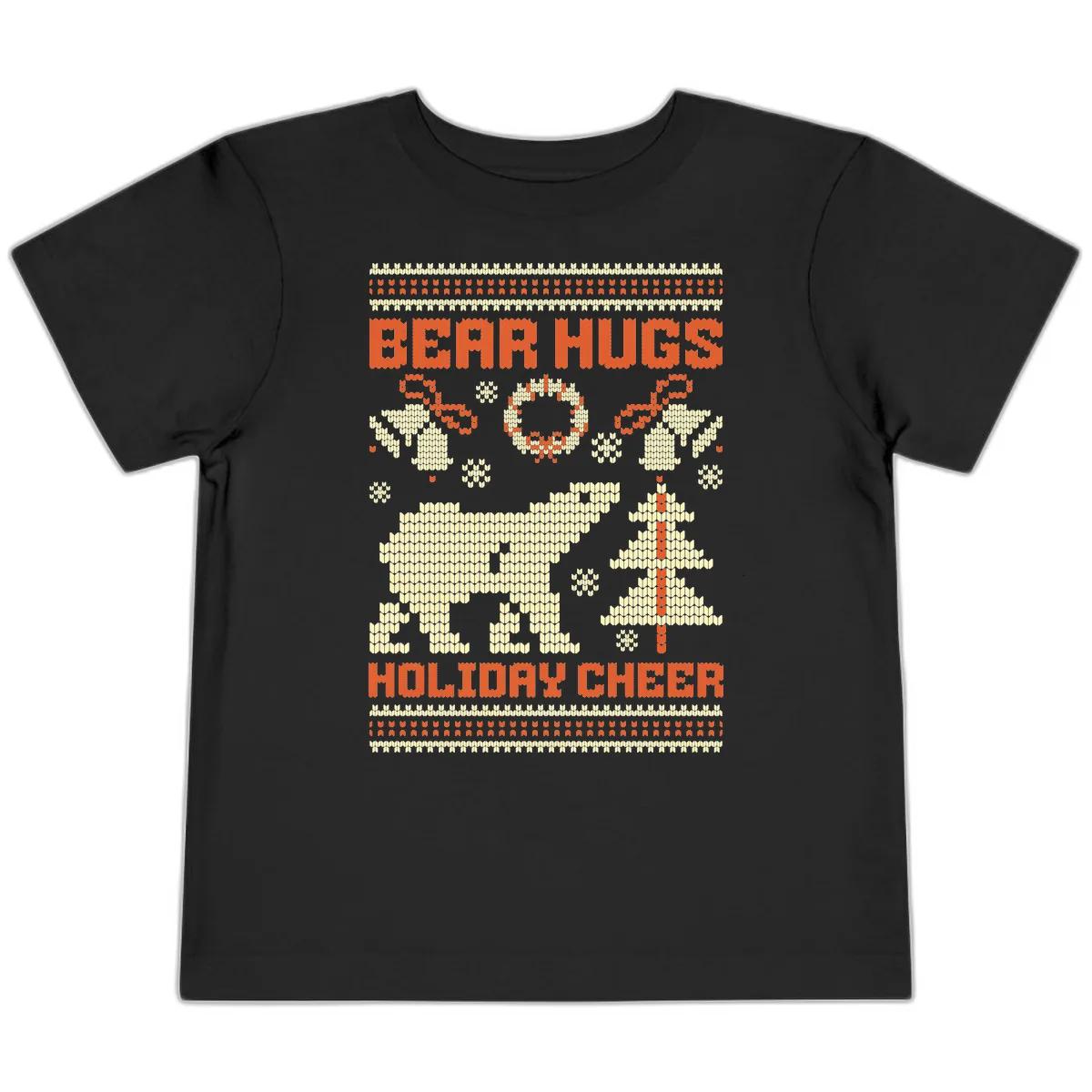 Bear Hugs Holiday Cheer Sweater Toddler T-Shirt in Black