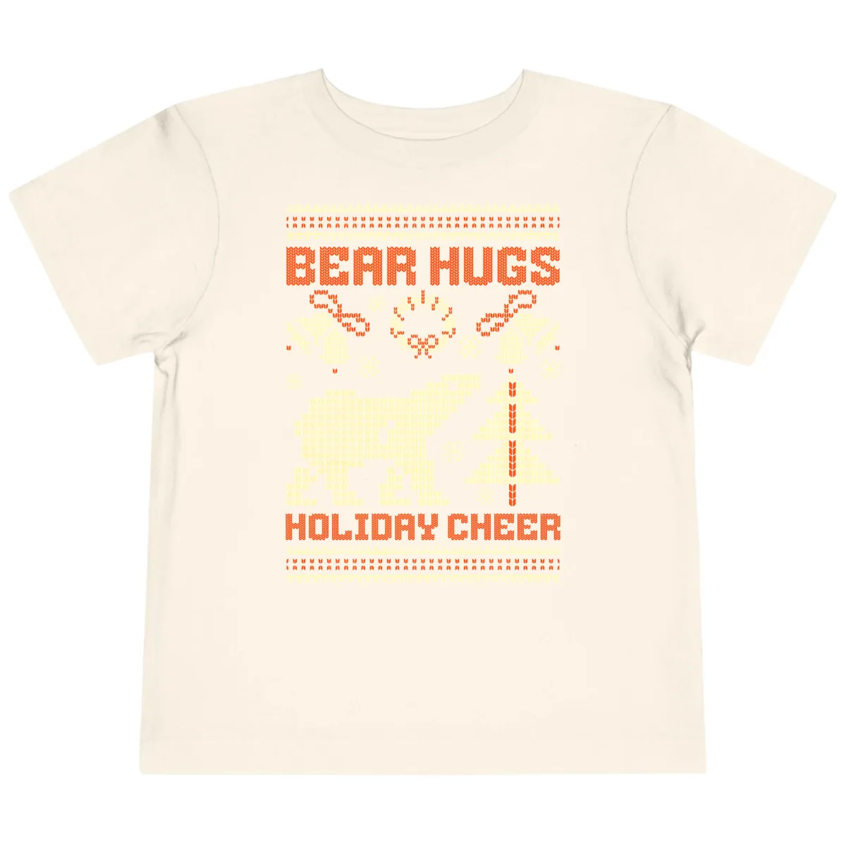 Bear Hugs Holiday Cheer Sweater Toddler T-Shirt in Natural