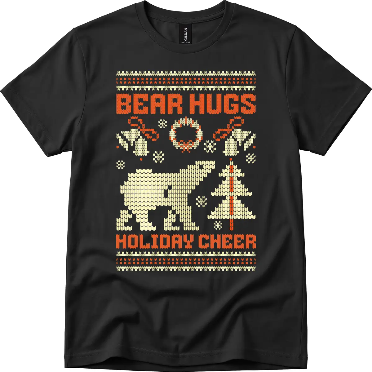 Bear Hugs Holiday Cheer Sweater T-Shirt in Black