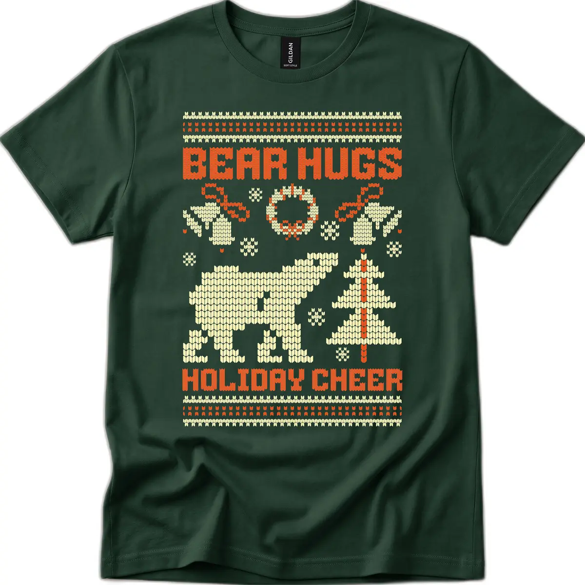Bear Hugs Holiday Cheer Sweater T-Shirt in Forest Green