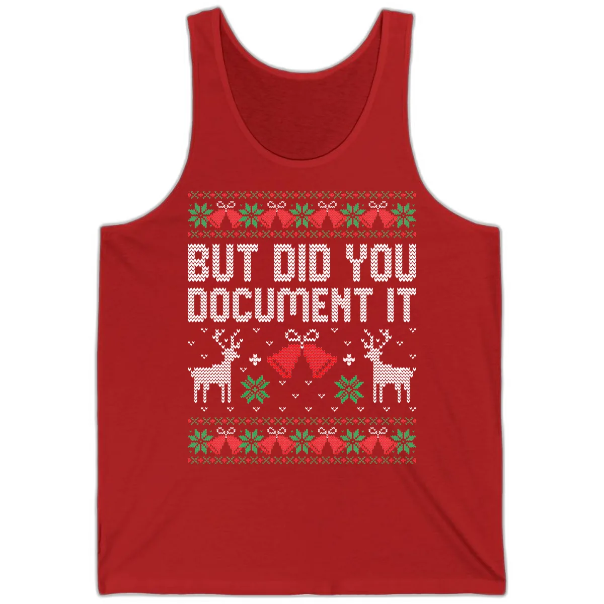 But Did You Document It Ugly Sweater Tank in Red