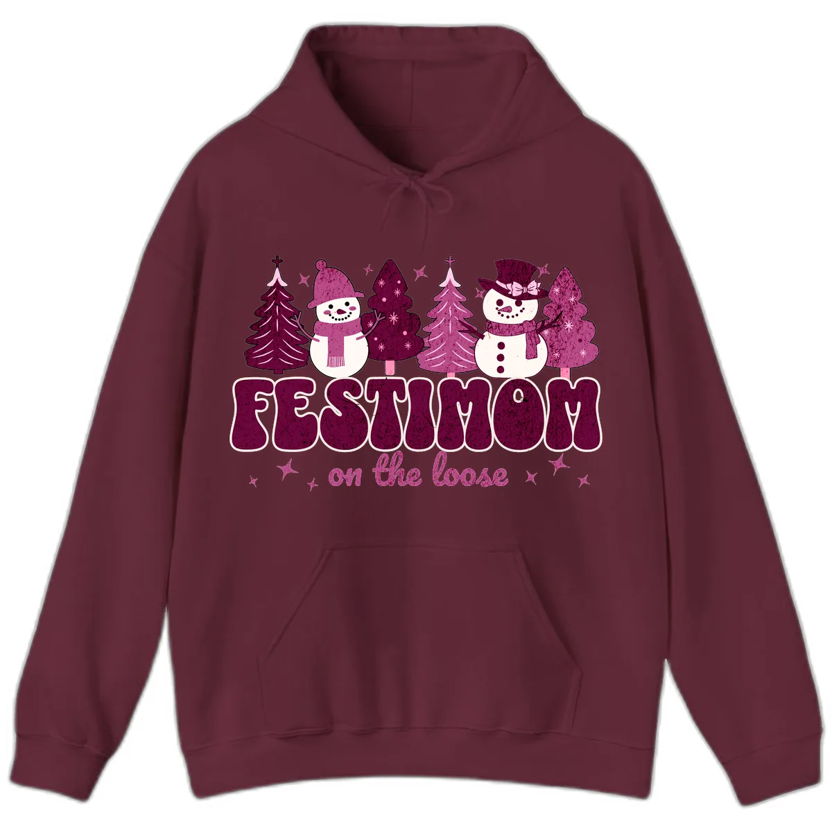 Festivus Mom On The Loose Hoodie in Maroon