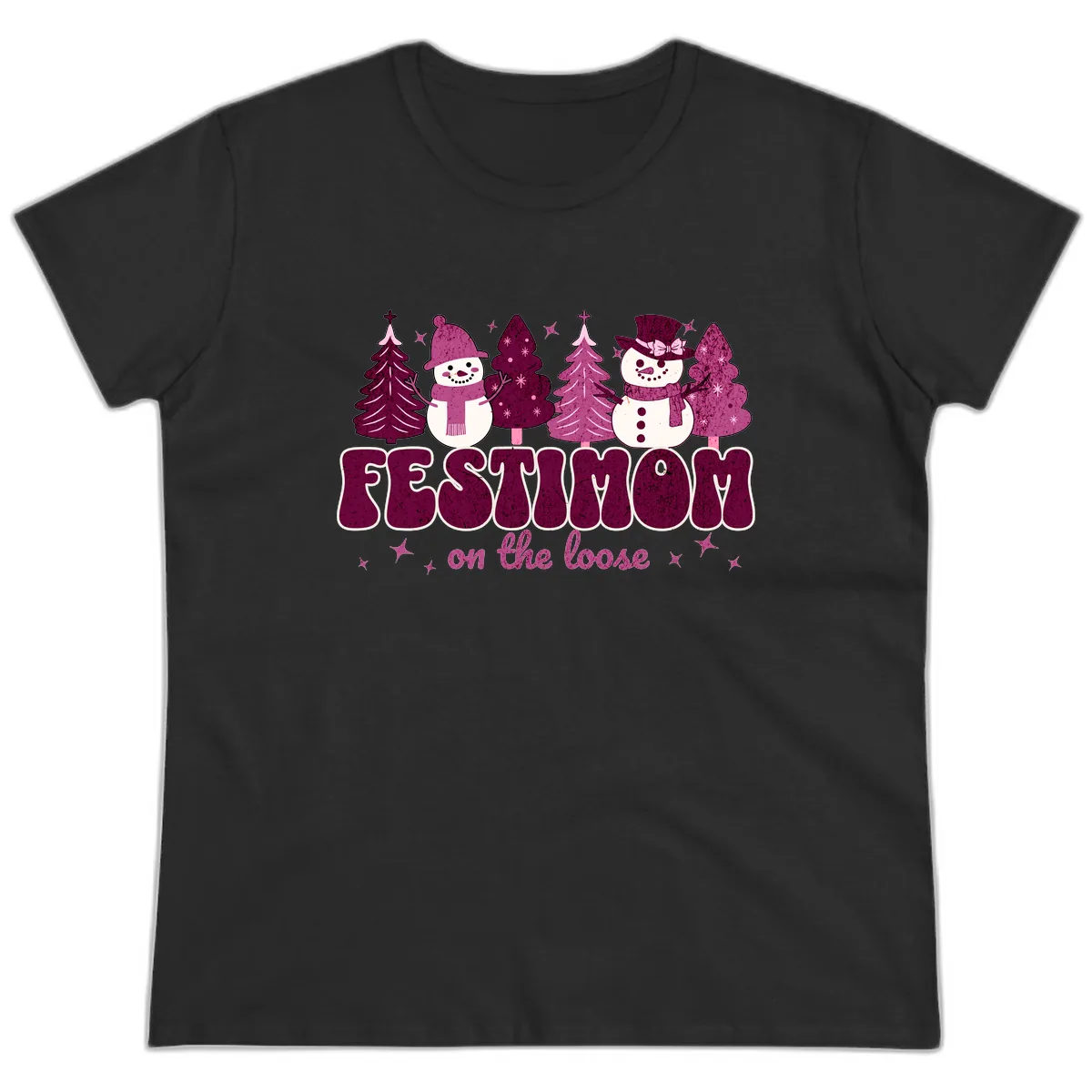 Festivus Mom On The Loose Ladies Tee in Black
