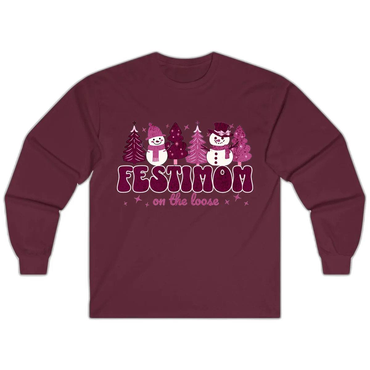 Festivus Mom On The Loose Long Sleeve in Maroon