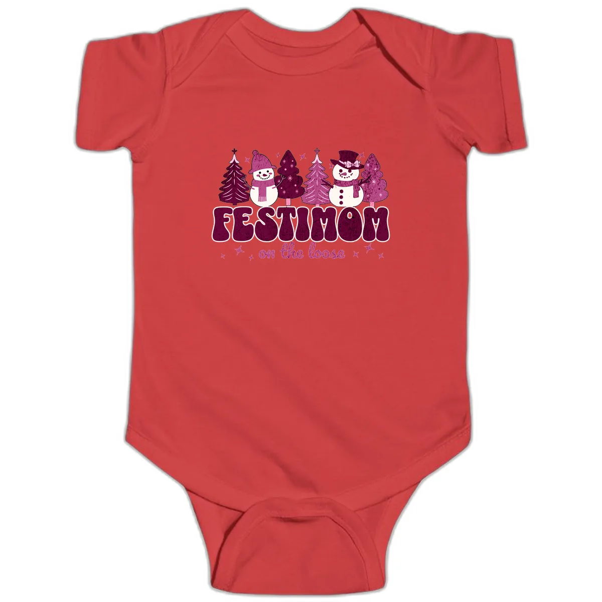 Festivus Mom On The Loose Baby Onesie in Red