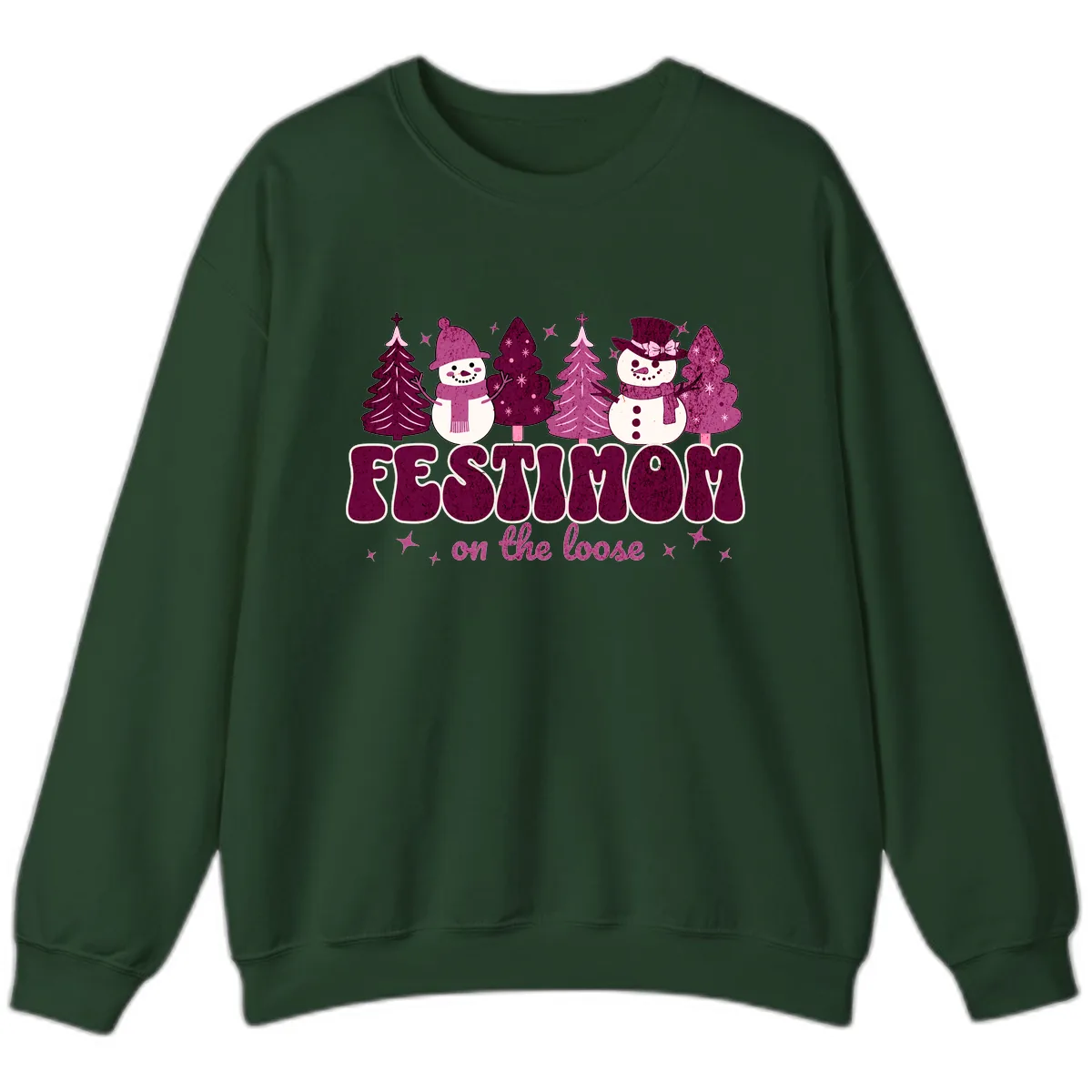 Festivus Mom On The Loose Sweatshirt in Forest Green