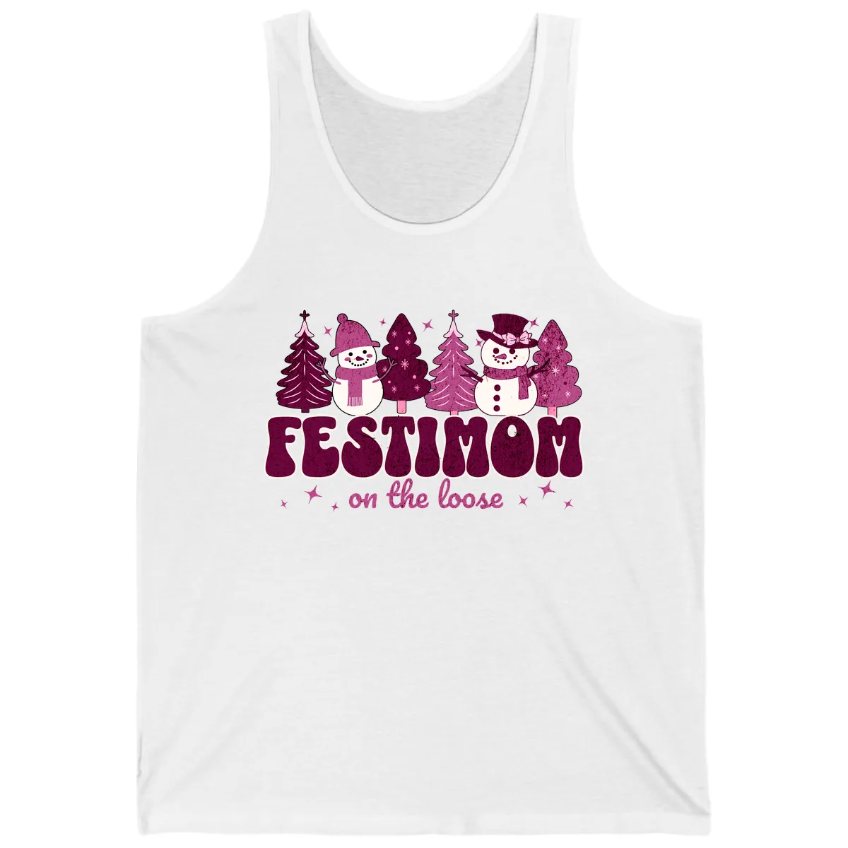 Festivus Mom On The Loose Tank in White