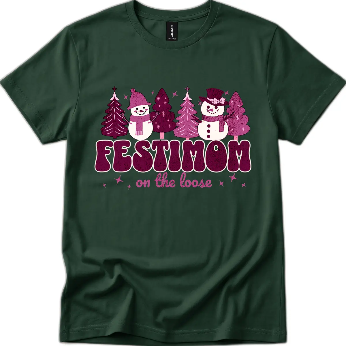 Festivus Mom On The Loose T-Shirt in Forest Green