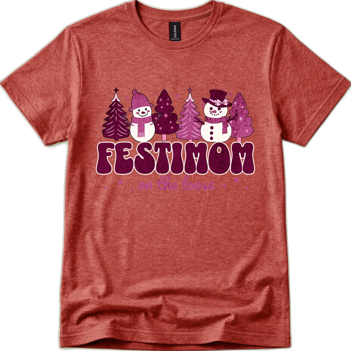 Festivus Mom On The Loose T-Shirt in Heather Cardinal
