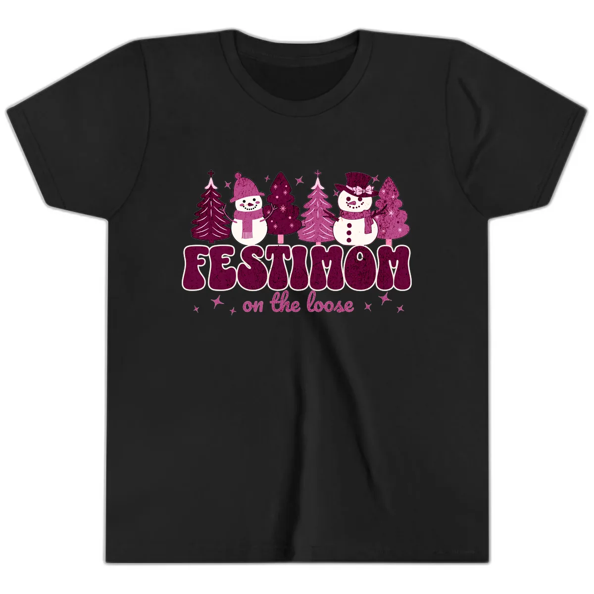 Festivus Mom On The Loose Youth T-Shirt in Black