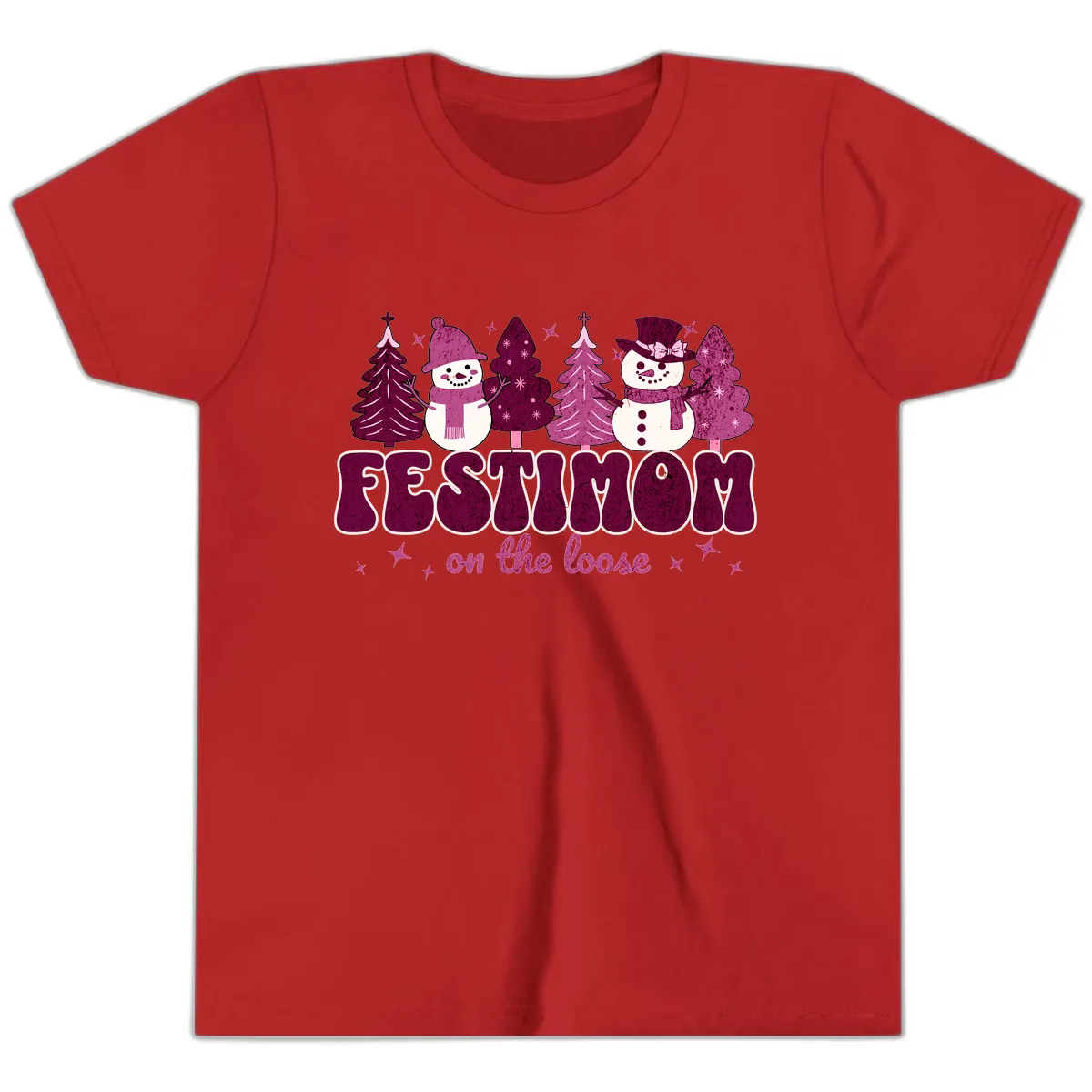 Festivus Mom On The Loose Youth T-Shirt in Red