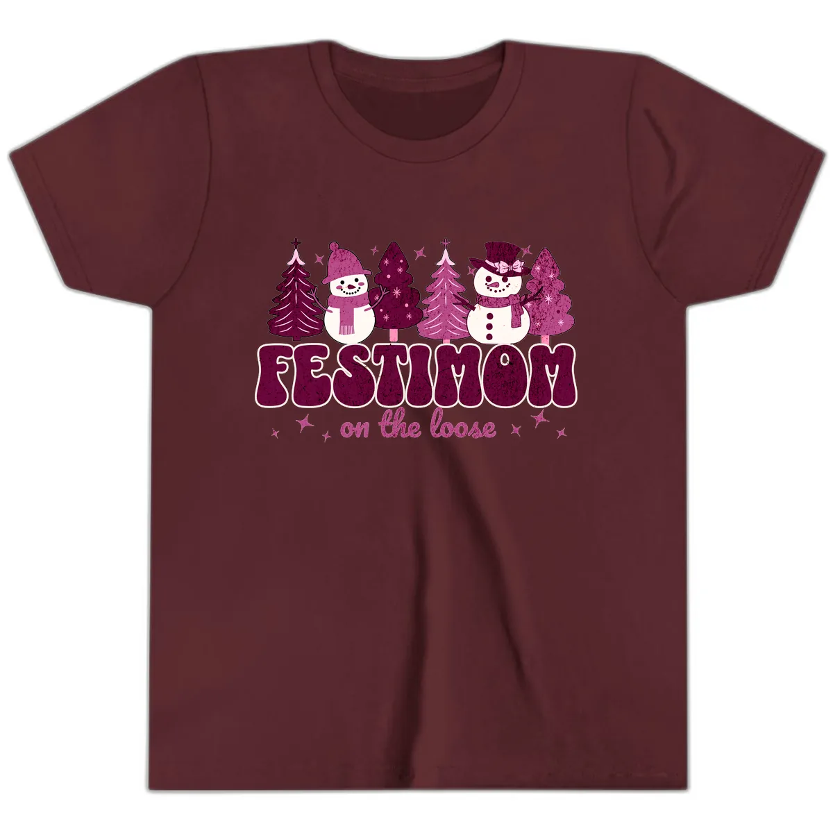 Festivus Mom On The Loose Youth T-Shirt in Maroon