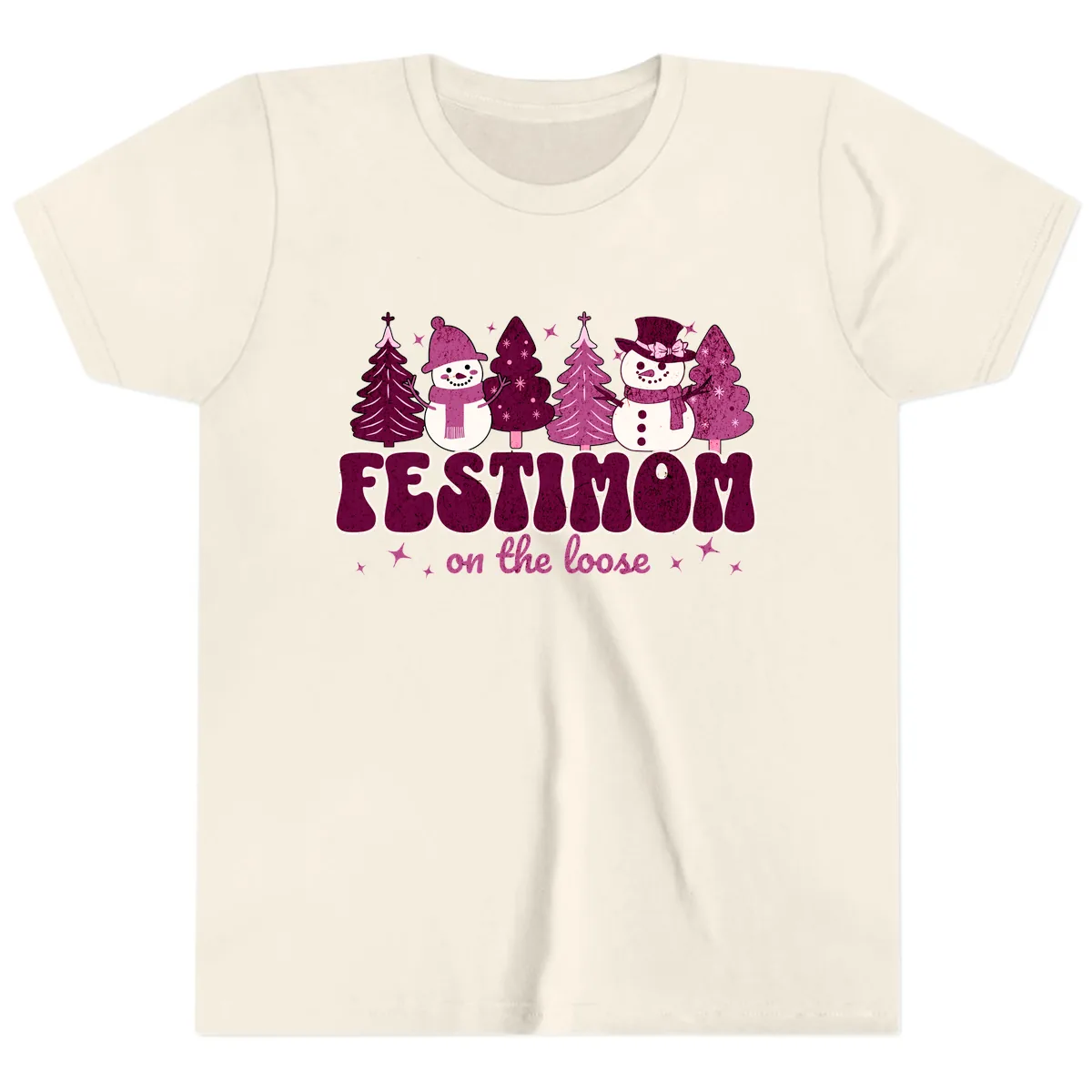 Festivus Mom On The Loose Youth T-Shirt in Natural