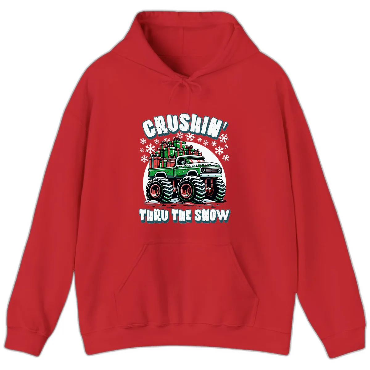 Monster Truck Crushing Presents Hoodie in Red