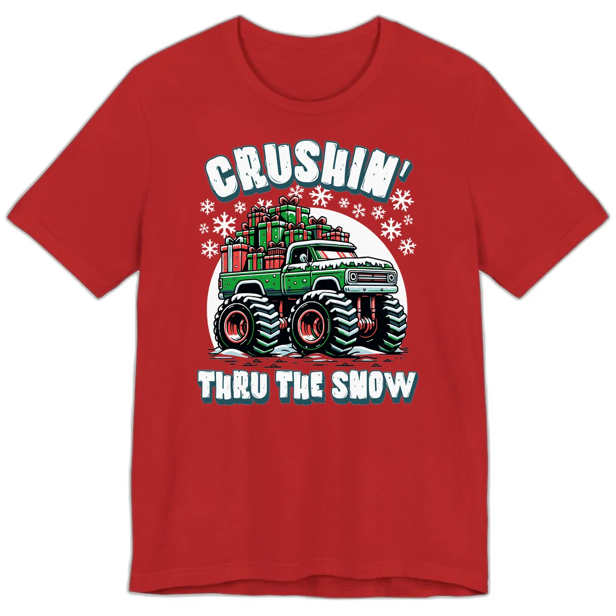 Monster Truck Crushing Presents Premium T-Shirt in Red