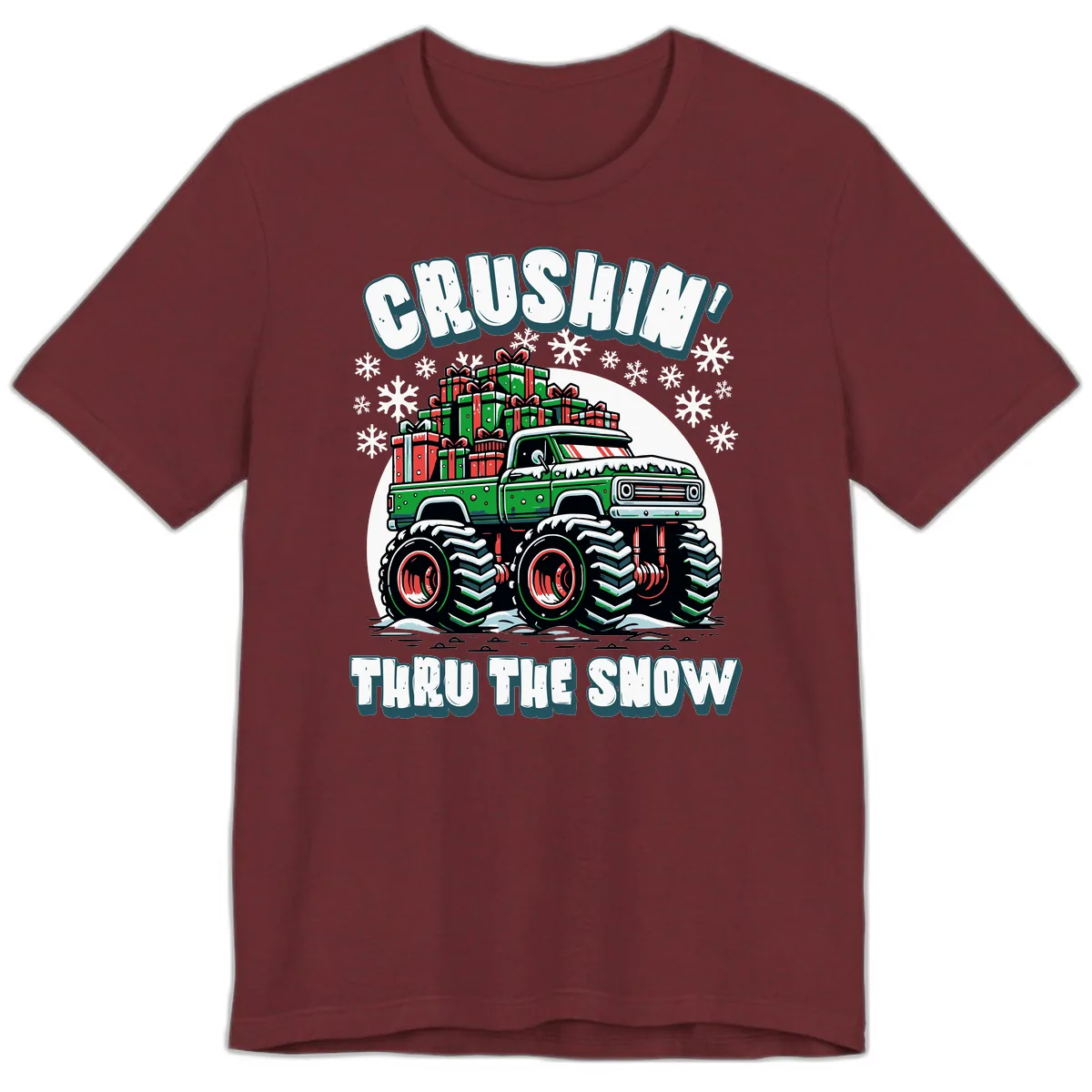 Monster Truck Crushing Presents Premium T-Shirt in Heather Cardinal