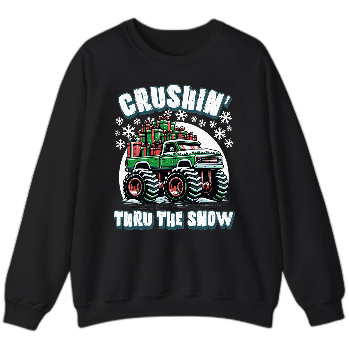 Monster Truck Crushing Presents Sweatshirt in Black