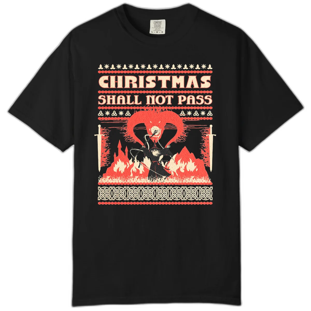 Christmas Shall Not Pass Wizard Comfort Color in Black