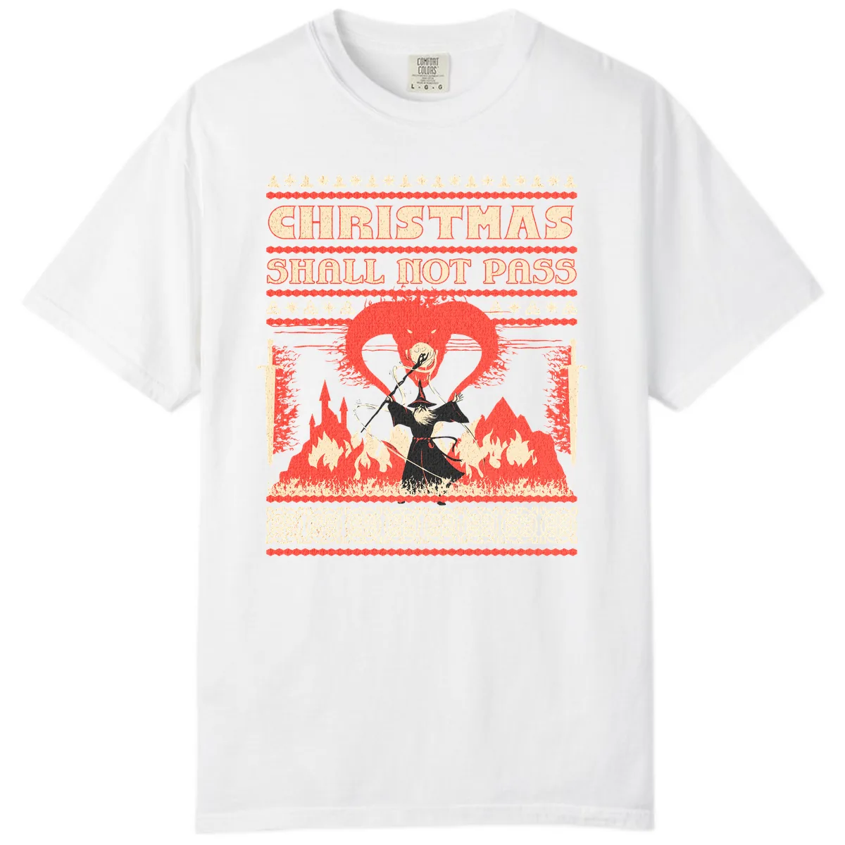 Christmas Shall Not Pass Wizard Comfort Color in White